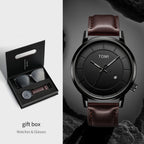 TOMI Minimalist Leather Quartz Set